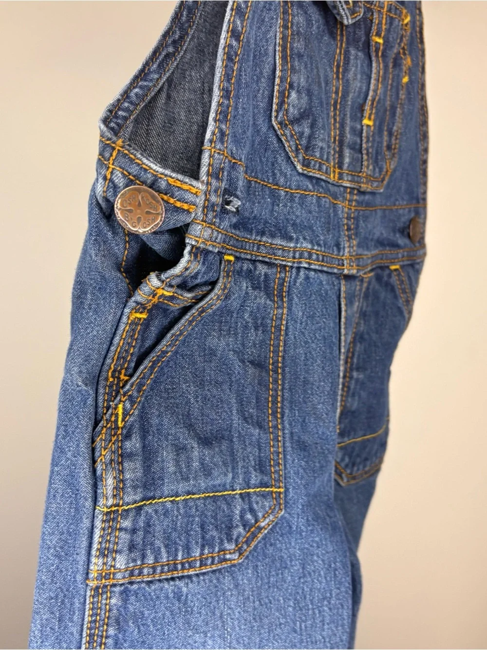 OshKosh B'gosh Y2K Dark Blue Denim Overalls for Kids 12 Months 100% Cotton